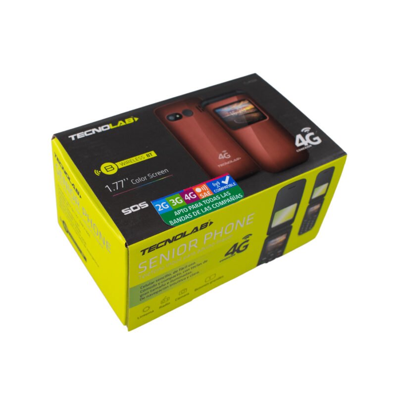 telefono senior tecnolab 4g, linterna, camara, radio fm, bt, sos, bateria 600mah, pantalla 1.77". red. — vista 7