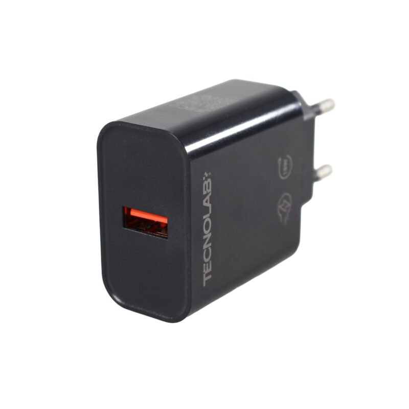 cargador tecnolab qc 3.0 salida usb 18w con cable usb a lightning. certificacion sec. black — vista 9