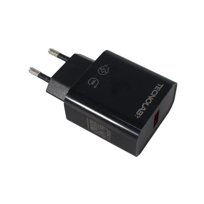 cargador tecnolab qc 3.0 salida usb 18w con cable usb a lightning. certificacion sec. black — vista 11
