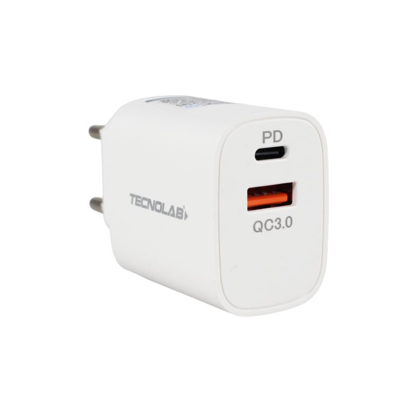 cargador tecnolab qc 3.0 + pd 20w con cable tipo c a lightning. certificacion sec. white — vista 11