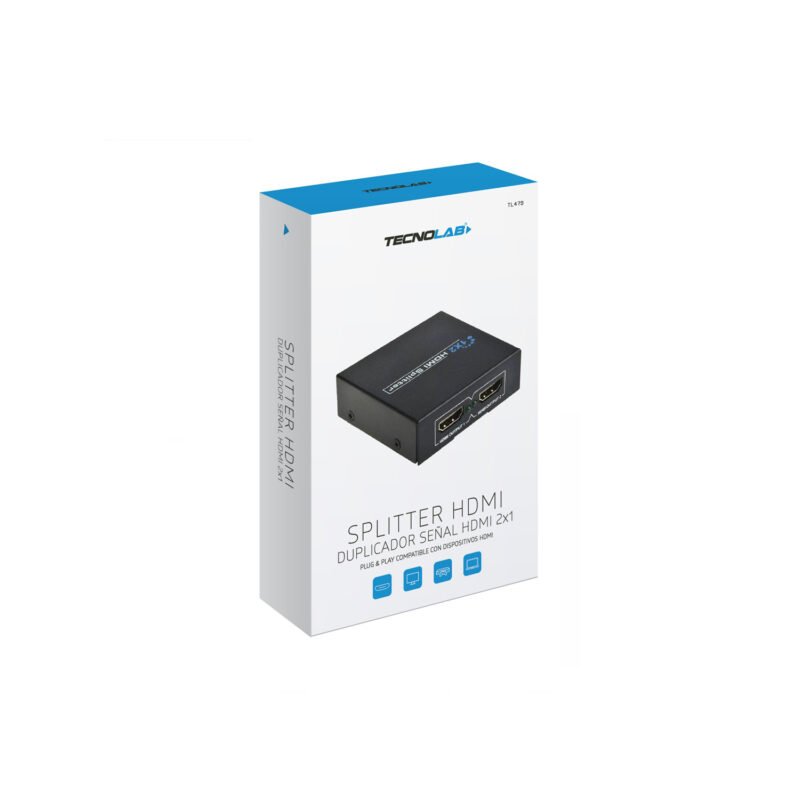 splitter hdmi 2x1 tecnlab, compatible dispositivos hdmi, fullhd, audio alta calidad, alimentacion 5v 1a. 1080p — vista 4