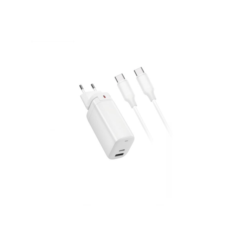 cargador tecnolab qc 3.0 + pd 65w con cable tipo c a c. certificaciÓn sec. white — vista 2