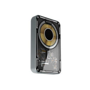 powerbank tecnolab 10000mah, inalambrico magnetico, 20w, entrada/ salida tipo c, 5 led. black