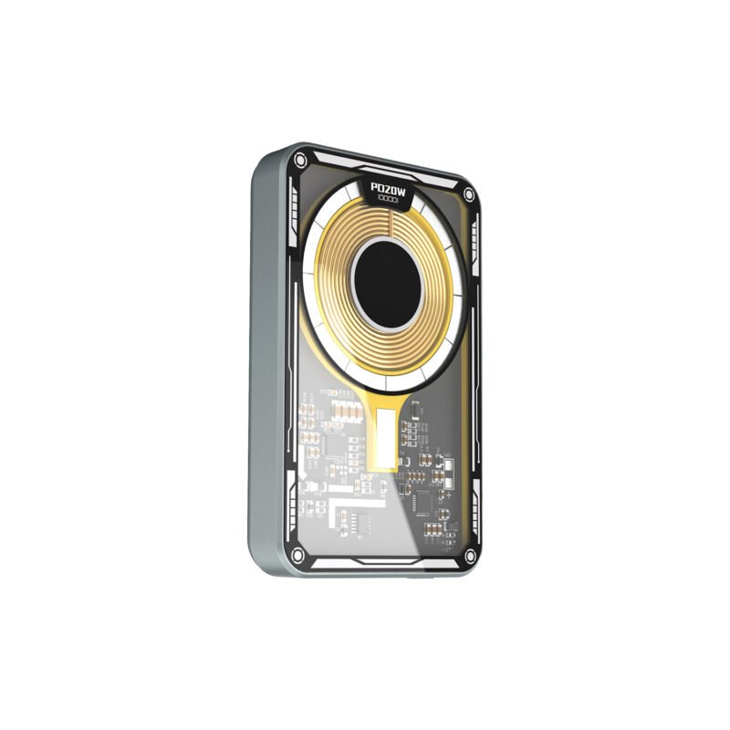 powerbank tecnolab inalambrico magnetico, 10000mah, 20w, entrada/ salida tipo c, 5 led. yellow