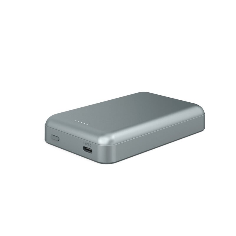 powerbank tecnolab inalambrico magnetico, 10000mah, 20w, entrada/ salida tipo c, 5 led. yellow — vista 4