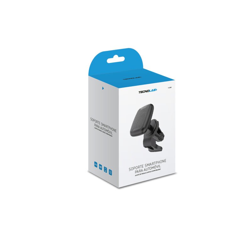 soporte tecnolab para automovil de smartphone, ajuste angulo, rotacion 360°, facil instalacion, bloqueo estable. — vista 3