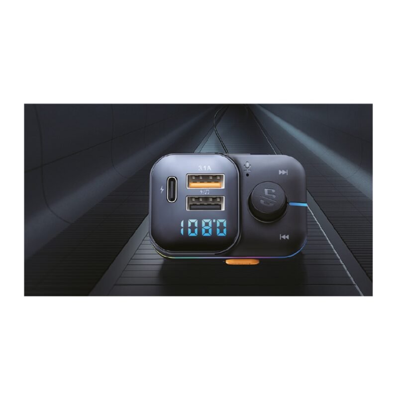 cargador de auto carga rapida 12v con transmisor fm bluetooth salida pd y usb ax2 15 watts — vista 5