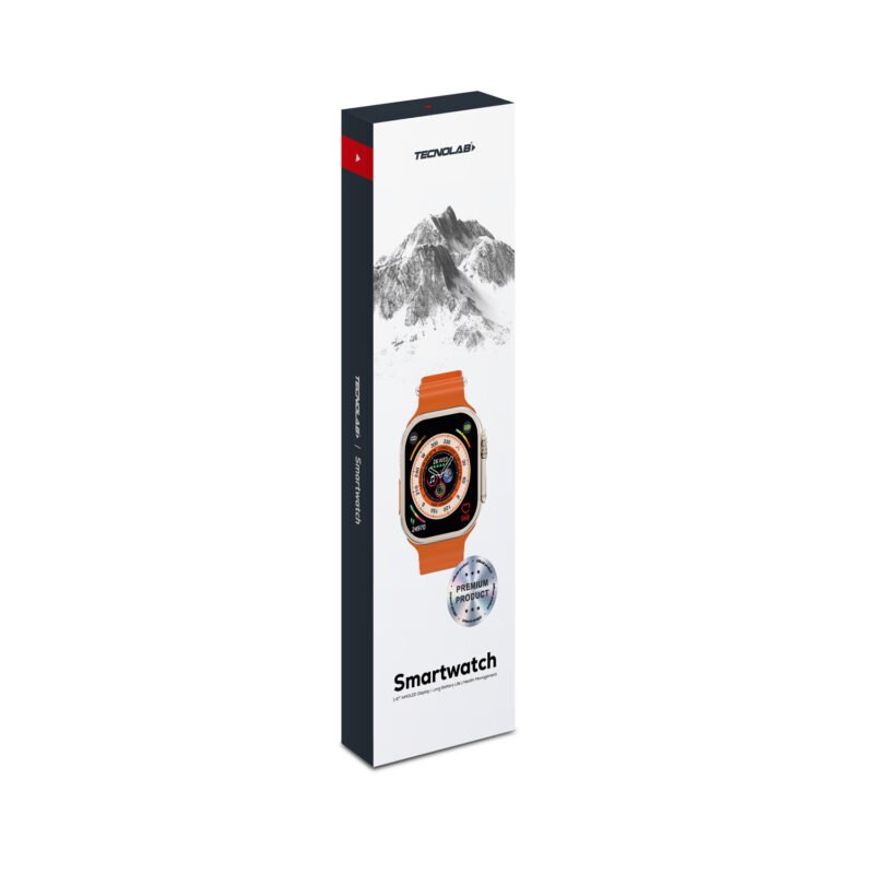 reloj smartwatch tecnolab gl1, pantalla 2.01", bt v5.1, carga inalambrica, bateria 330mah, con 2 correas. — vista 5