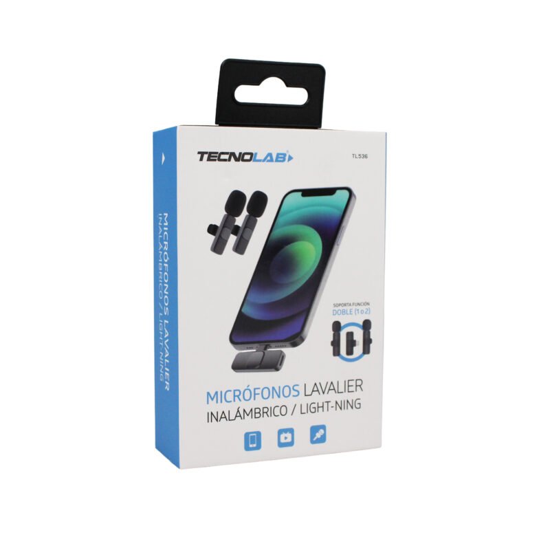 kit microfono de 2 lavalier inalambrico para celular con conexion lightning