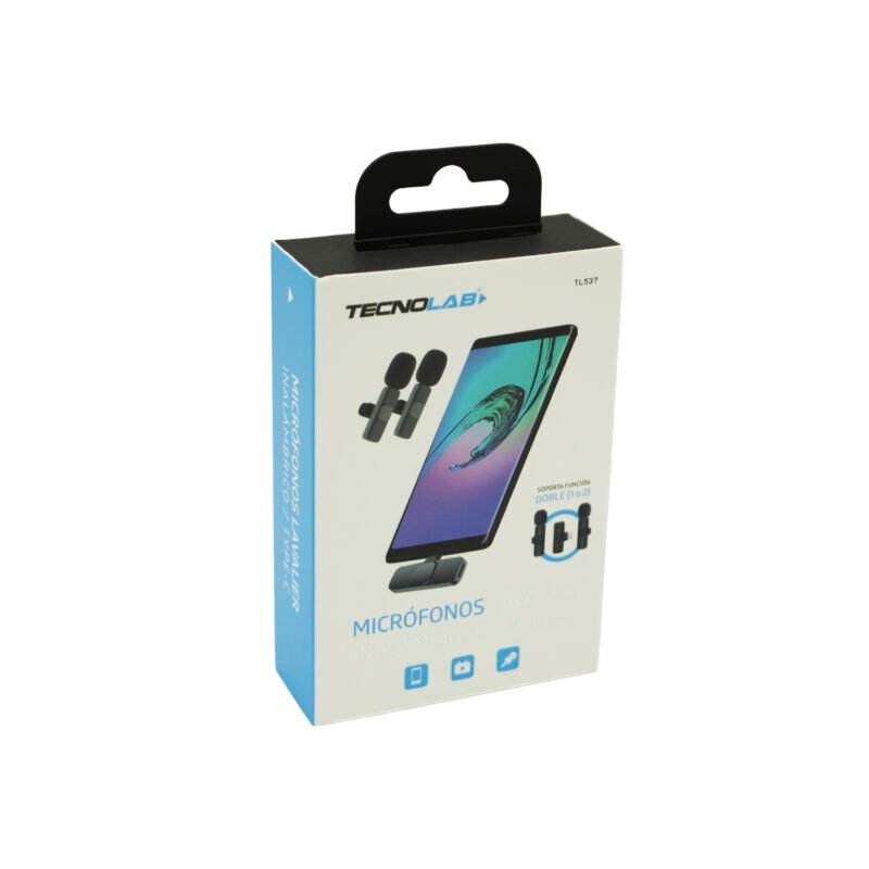kit microfono de 2 lavalier inalambrico para celular con conexion tipo c — vista 2