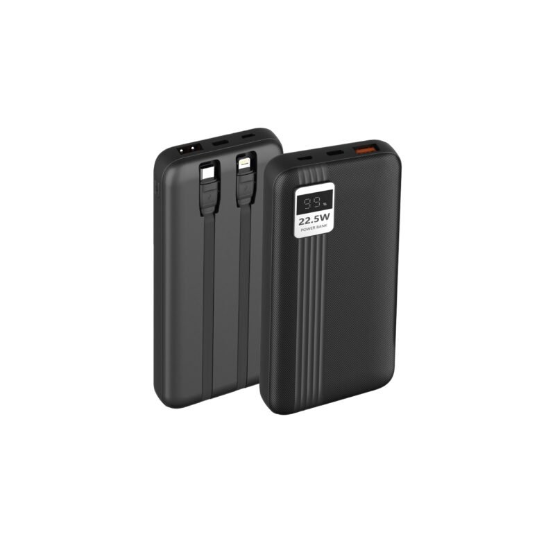 powerbank tecnolab 10000mah 22,5w incluye 2 cables tipo c y lightning black — vista 2