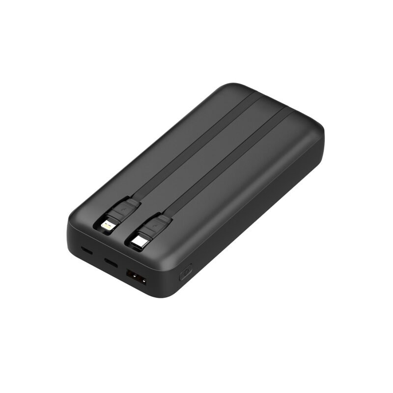powerbank tecnolab 20000mah 22,5w incluye 2 cables tipo c y lightning black — vista 2