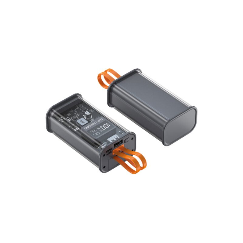 powerbank tecnolab 10000mah 22,5w incluye 2 cables tipo c y lightning gray — vista 3