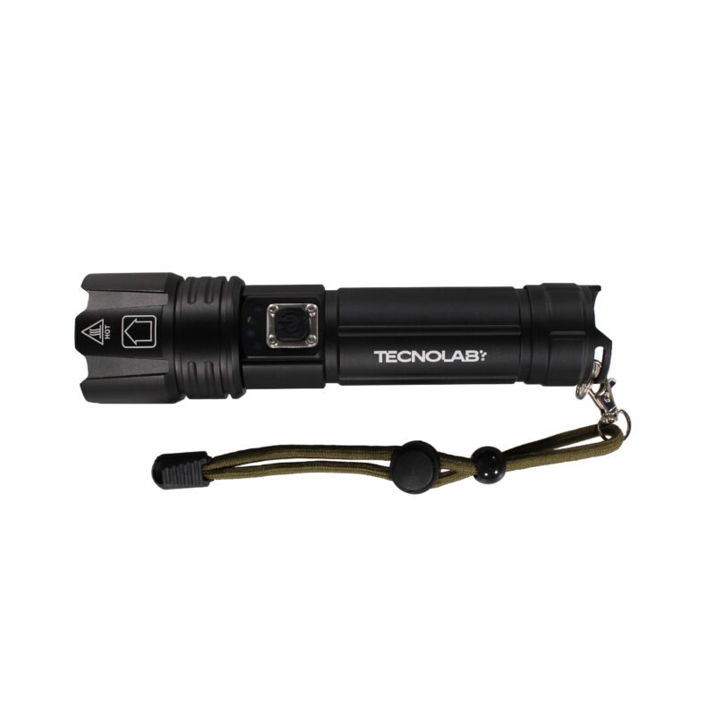 linterna tecnolab led zoom telescopico, 3 modos de iluminacion, resistente al agua, 3000 lumines, carga usb. 16cm — vista 5