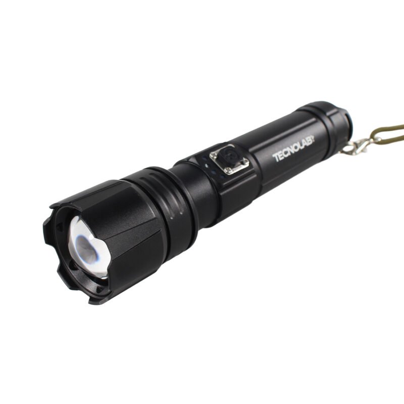 linterna tecnolab led zoom telescopico, 3 modos de iluminacion, resistente al agua, 3000 lumines, carga usb. 16cm — vista 6