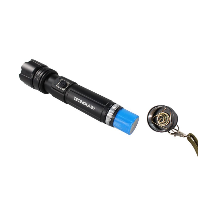 linterna tecnolab led zoom telescopico, 3 modos de iluminacion, resistente al agua, 3000 lumines, carga usb. 16cm — vista 9