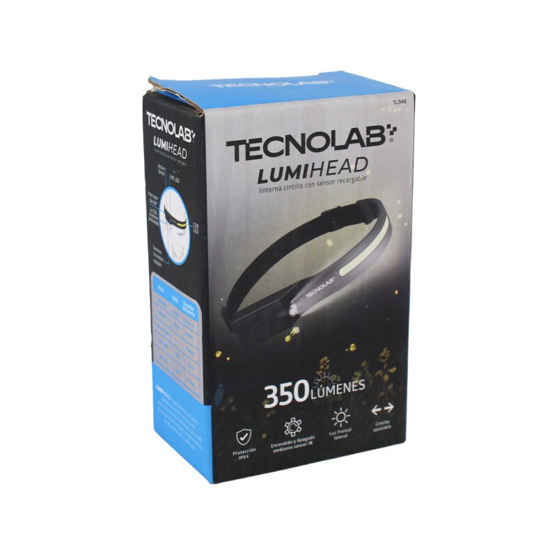 linterna tecnolab led formato cintillo, recargable, sensor de movimiento, resistente a impactos, hasta 8 horas de uso, carga usb. 30 cm 350 lumenes — vista 3