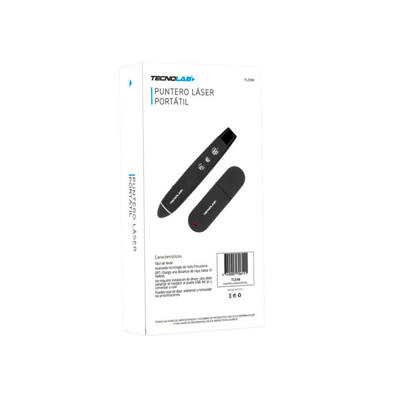 presentador de diapositivas tecnolab con puntero laser con alcance de 15 mts — vista 4