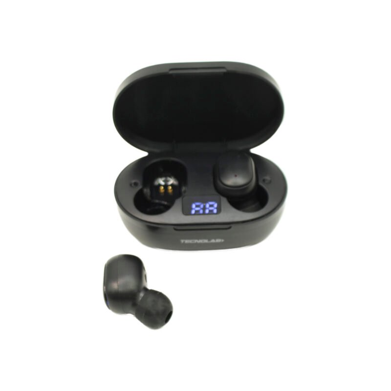 audifono tecnolab, frecuencia 20hz 20khz, bateria de 30mah, 3h de uso, rango inalambrico 10m. black — vista 2