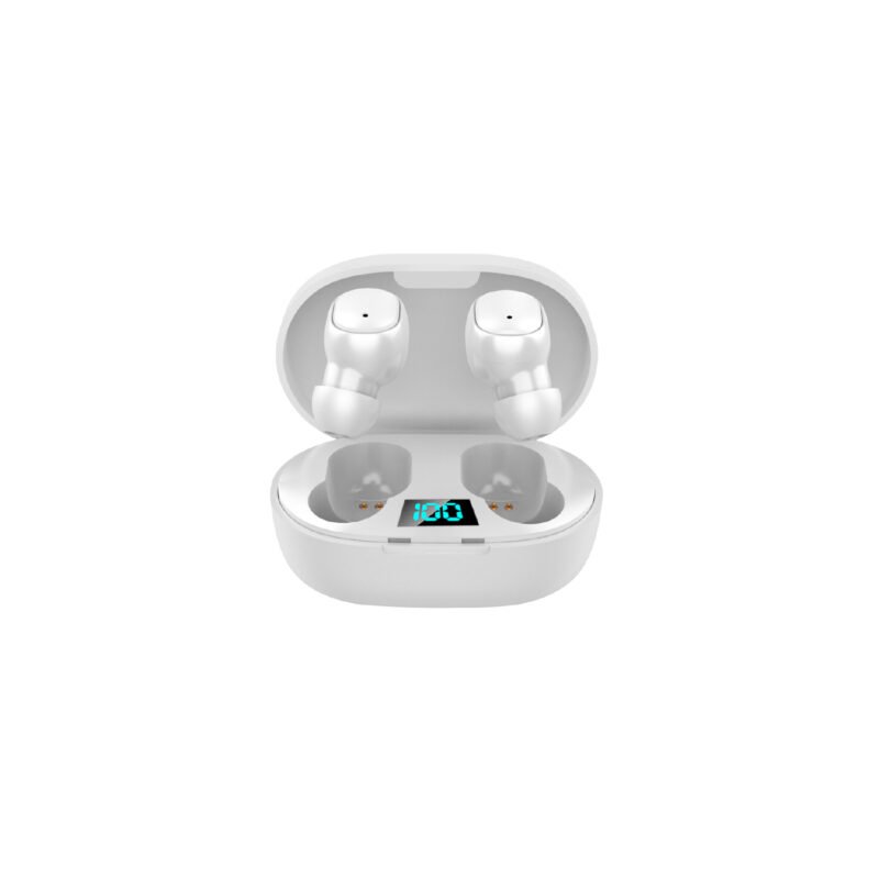 audifono tecnolab, frecuencia 20hz 20khz, bateria de 30mah, 3h de uso, rango inalambrico 10m.white