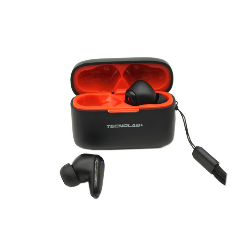 audifono tecnolab, frecuencia de respuesta: 20hz 20khz, bateria de 30mah, bateria de 200mah (estuche). black