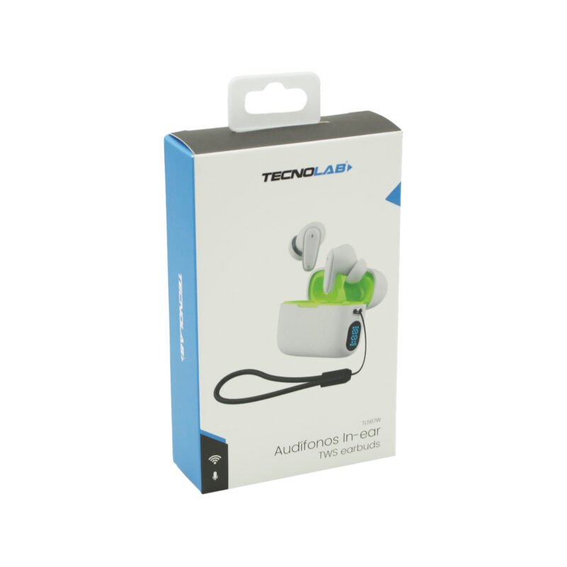audifono tecnolab, frecuencia de respuesta: 20hz 20khz, bateria de 30mah, bateria de 200mah (estuche).white — vista 2