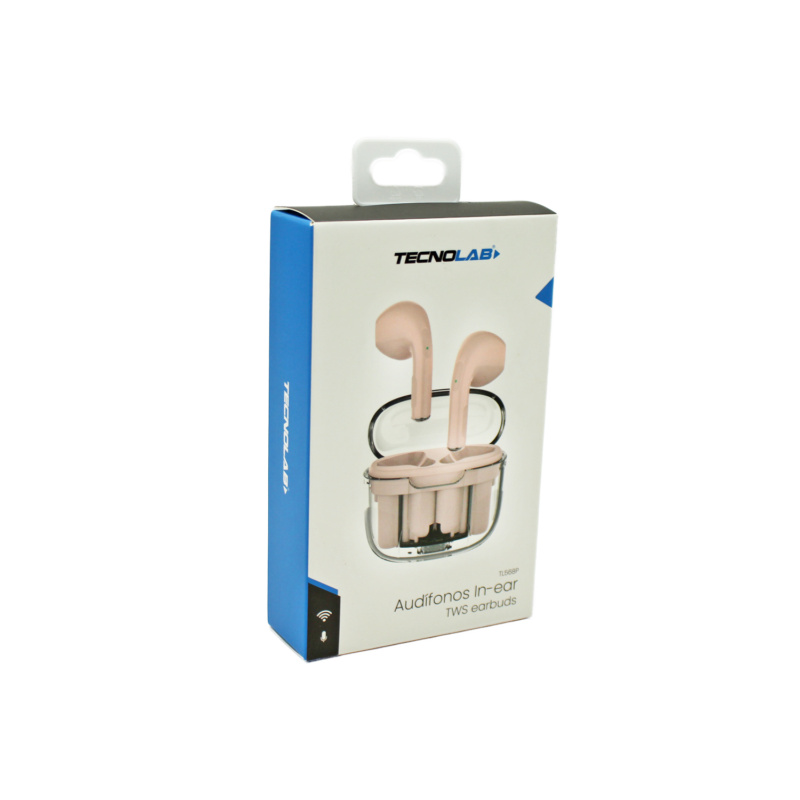 audifono tecnolab, frecuencia de respuesta: 20hz 20khz, bateria de 30mah, bateria de 200mah (estuche). pink — vista 2