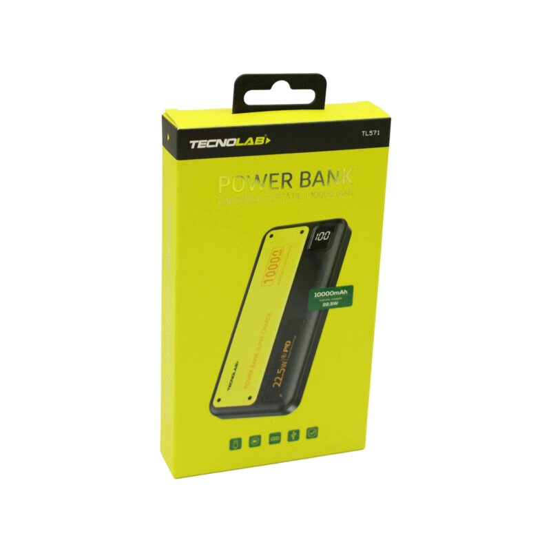 powerbank 10000mah 22,5w led display black yellow — vista 2