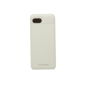 powerbank tecnolab 20000mah,22.5 watts carga rapida, 2 cables incorporados, proteccion sobrecarga. white