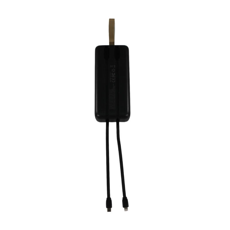 powerbank tecnolab 30000mah, 22.5watts carga rapida, 2 cables incorporados, proteccion sobrecarga. — vista 3
