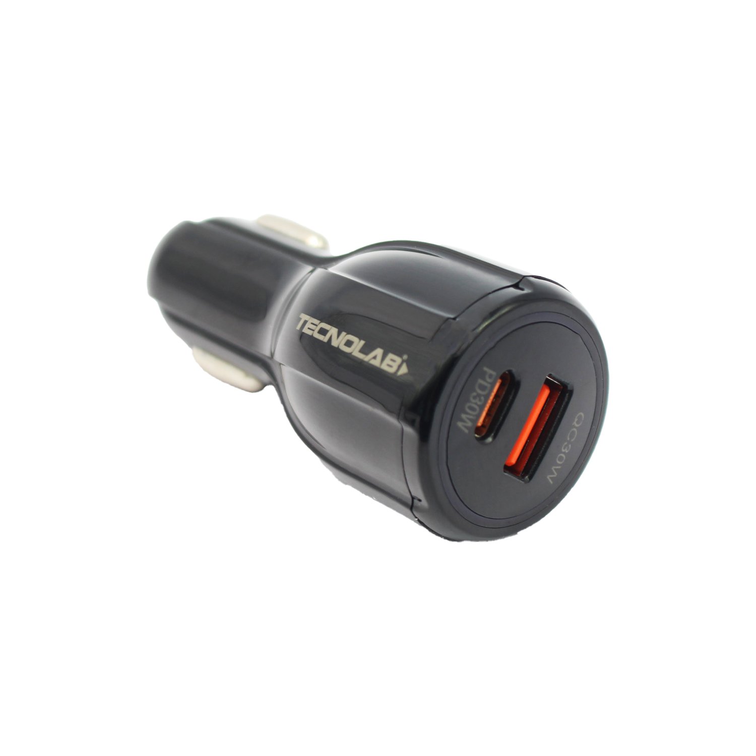 cargador tecnolab para automovil 60w, 1 puerto usb, tipo c, usb a+tipo c. black cargador tecnolab para automovil 60w, 1 puerto usb, tipo c, usb a+tipo c. black