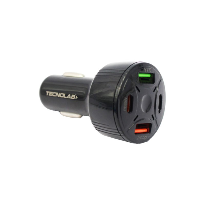 cargador tecnolab para automovil 2 puertos usb, tipo c, pd+qc+(usb a+tipo c) 3.1a — vista 4