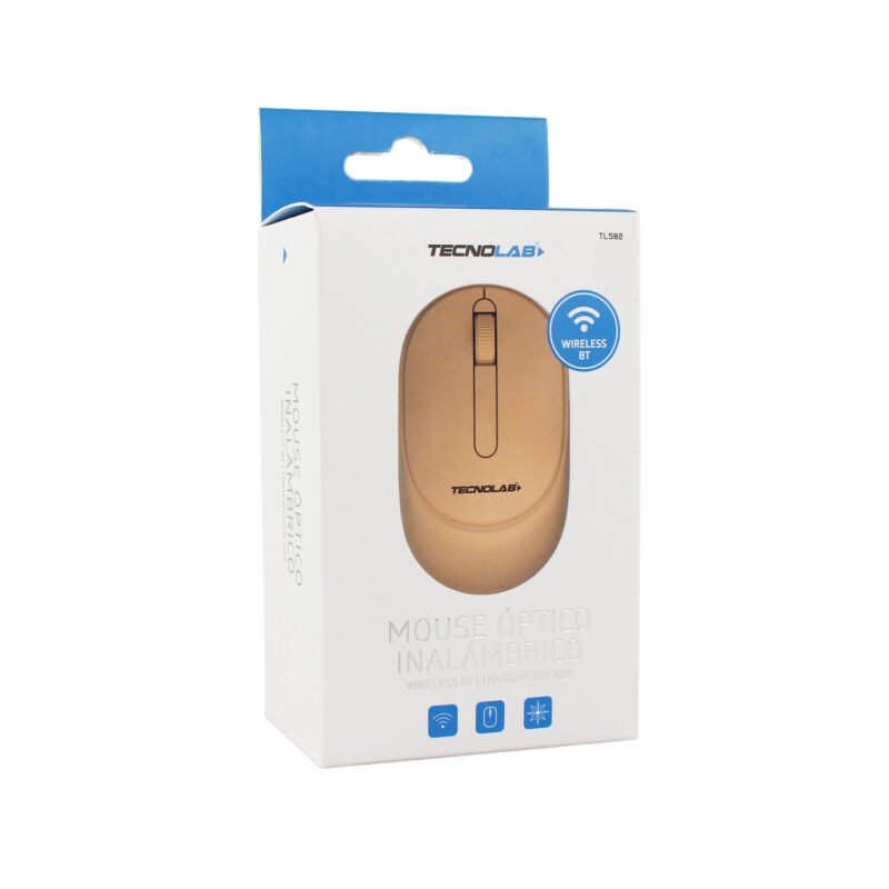 mouse tecnolab bt + 2.4ghz, 1000 dpi, 3 botones, pila aa, sensor luz roja led, distancia 10m. pink — vista 2