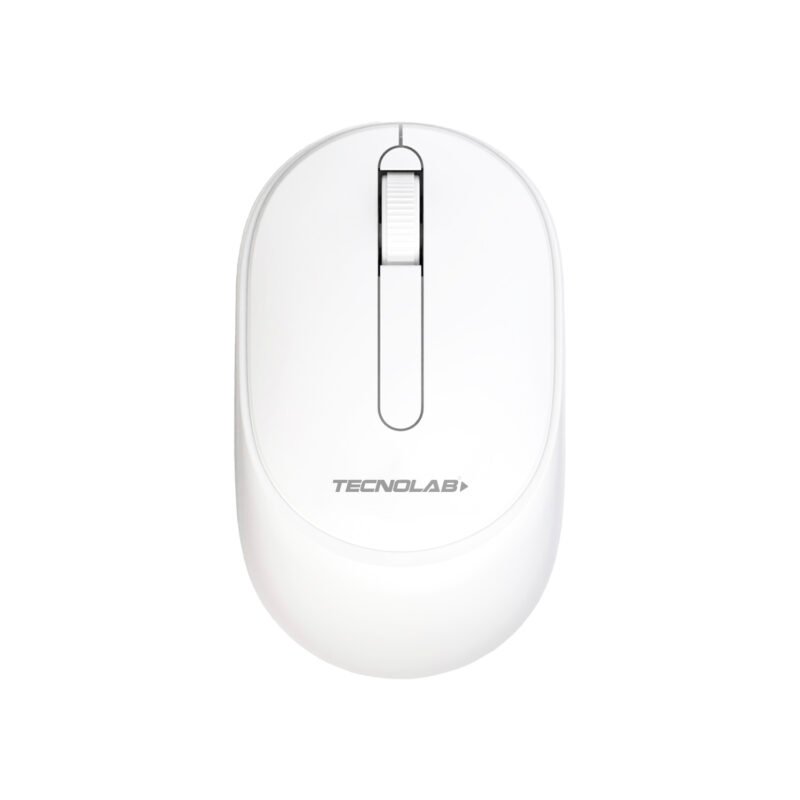 mouse tecnolab bt + 2.4ghz, 1000 dpi, 3 botones, pila aa, sensor luz roja led, distancia 10m.white