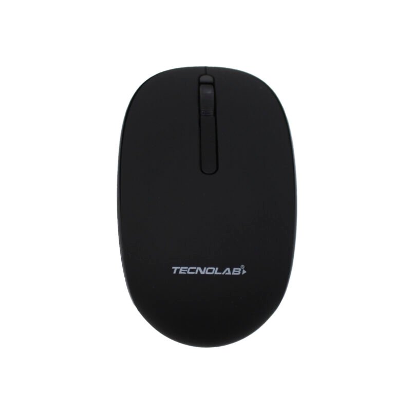 mouse tecnolab bt + 2.4ghz, 1000 dpi, 3 botones, pila aa, sensor luz roja led, distancia 10m. black
