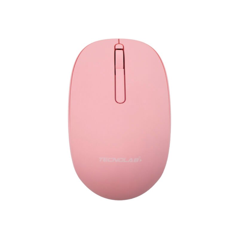 mouse tecnolab bt + 2.4ghz, 1000 dpi, 3 botones, pila aa, sensor luz roja led, distancia 10m. pink