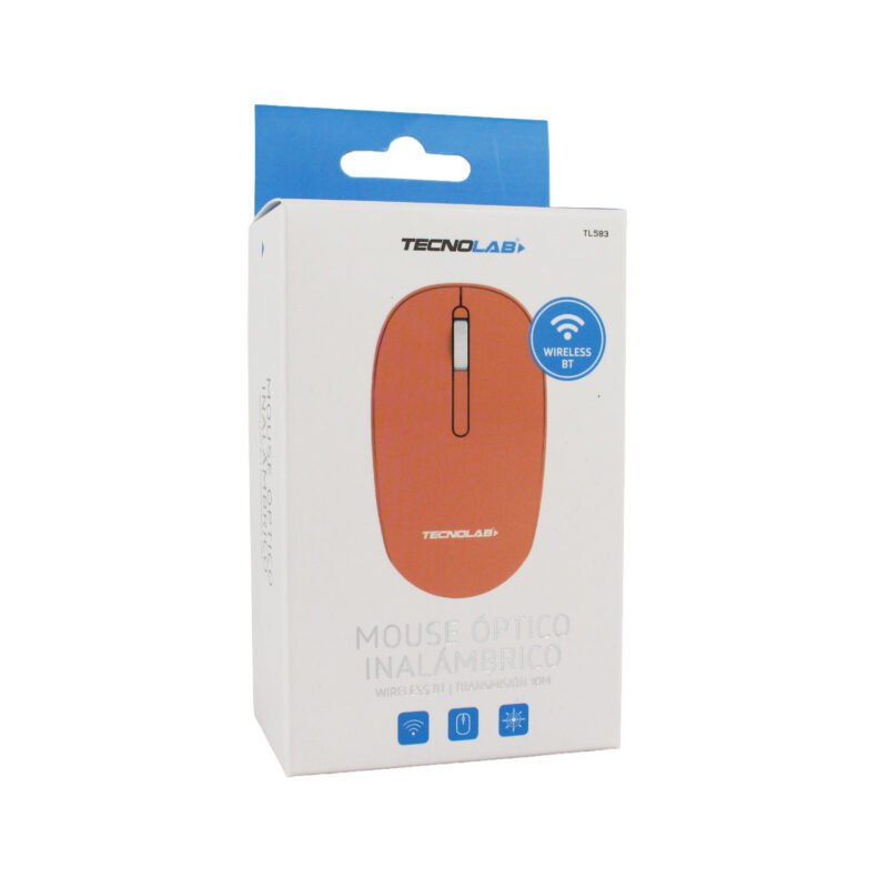 mouse tecnolab bt + 2.4ghz, 1000 dpi, 3 botones, pila aa, sensor luz roja led, distancia 10m. pink — vista 2