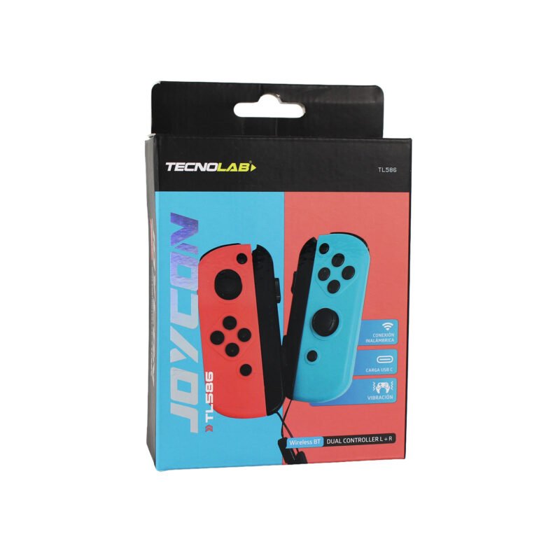 control tecnolab dual controller para nintendo switch, conexion bt, puerto tipo c, 2 sticks, vibracion.