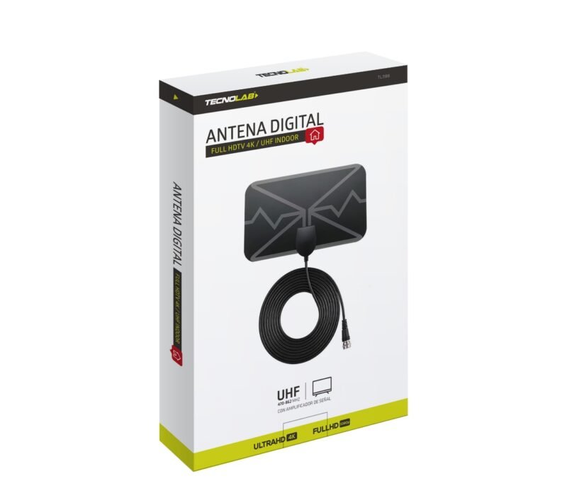 antena digital tecnolab para tv para interior o exterior, 25 db, material plastico con amplificador — vista 6