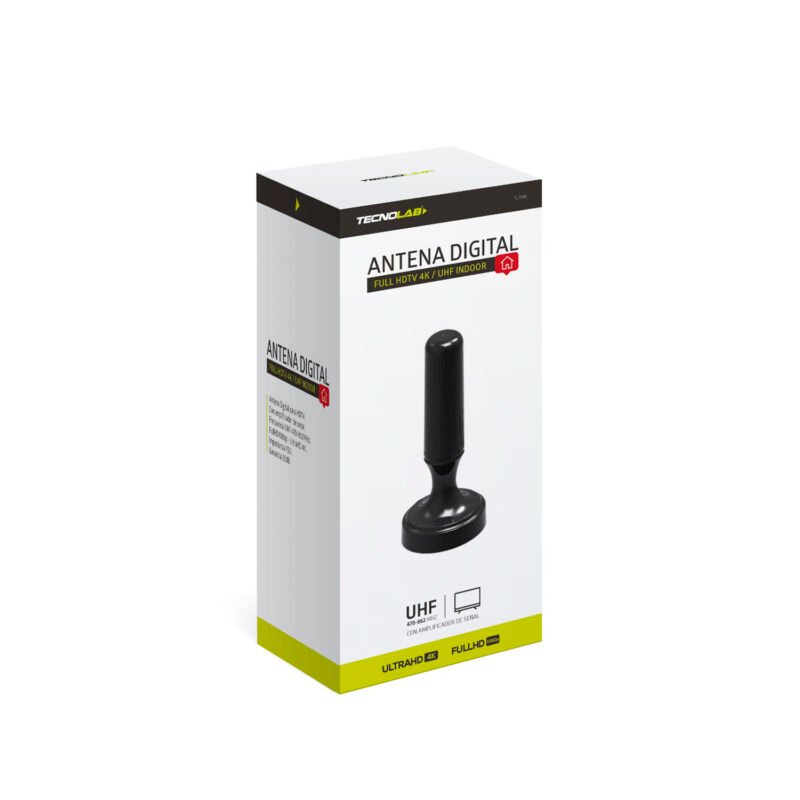 antena digital tecnolab para tv para interior, amplificada, 25db, cable de 5m, material plastico — vista 4