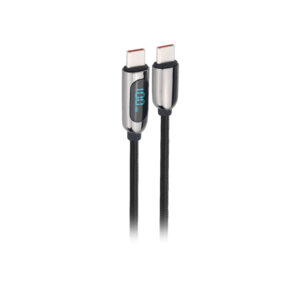 cable tecnolab tipo c a tipo c, 100w, display led, trenzado, 2 mts.