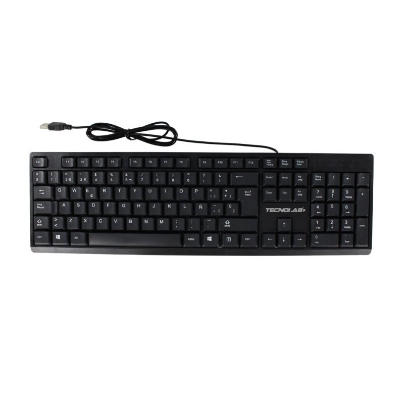 kit teclado mouse tecnolab espaÑol con letra Ñ, usb 2.0, 105 teclas, cable 1.35 mts, mouse 1000 dpi — vista 2