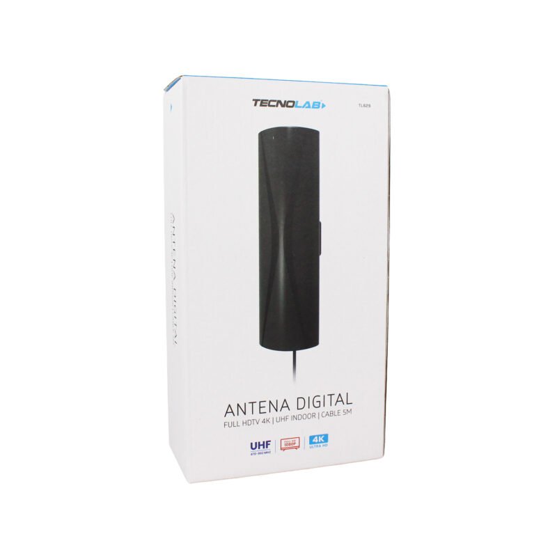 antena digital tecnolab para tv, color, 5 7 db, material plastico cable 5 mts black