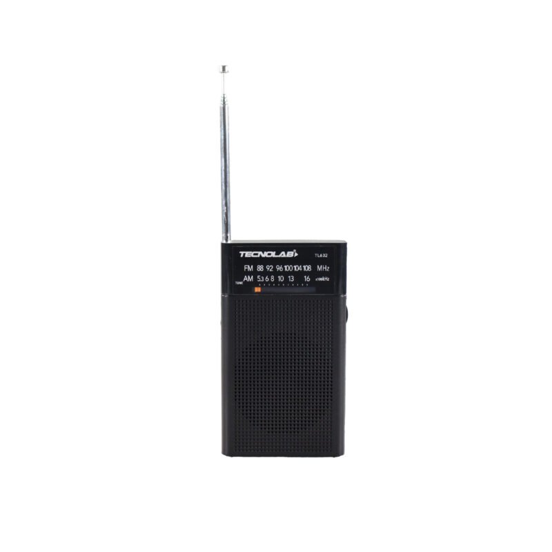 radio tecnolab portatil am/fm, jack estereo, antena telescopica, sensibilidad alta, 3w, 2 pilas aa. — vista 2