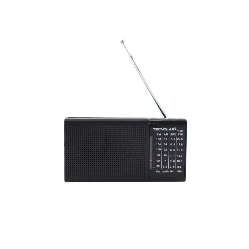 radio tecnolab portatil am/fm/sw, jack s, luz led, 3 pila aa, 3w. — vista 2