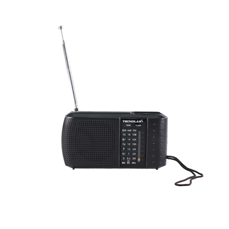 radio tecnolab portatil am/fm/sw, jack s, 2 pila aa, antena sensible, 3w. — vista 2