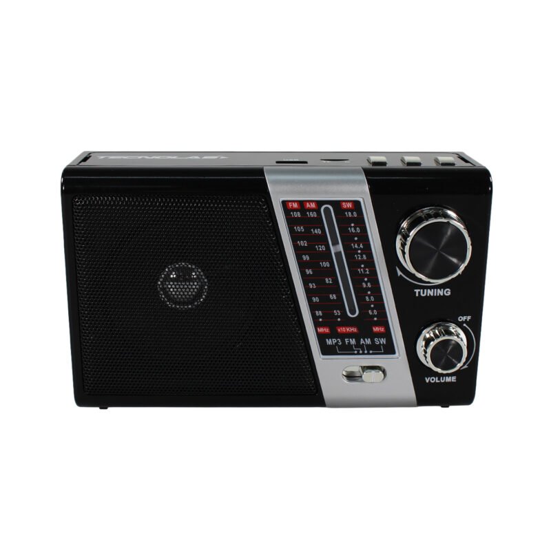 radio tecnolab portatil am/fm/sw, usb/tf, luz led, carga solar, bateria litio 18650, 5w. — vista 6
