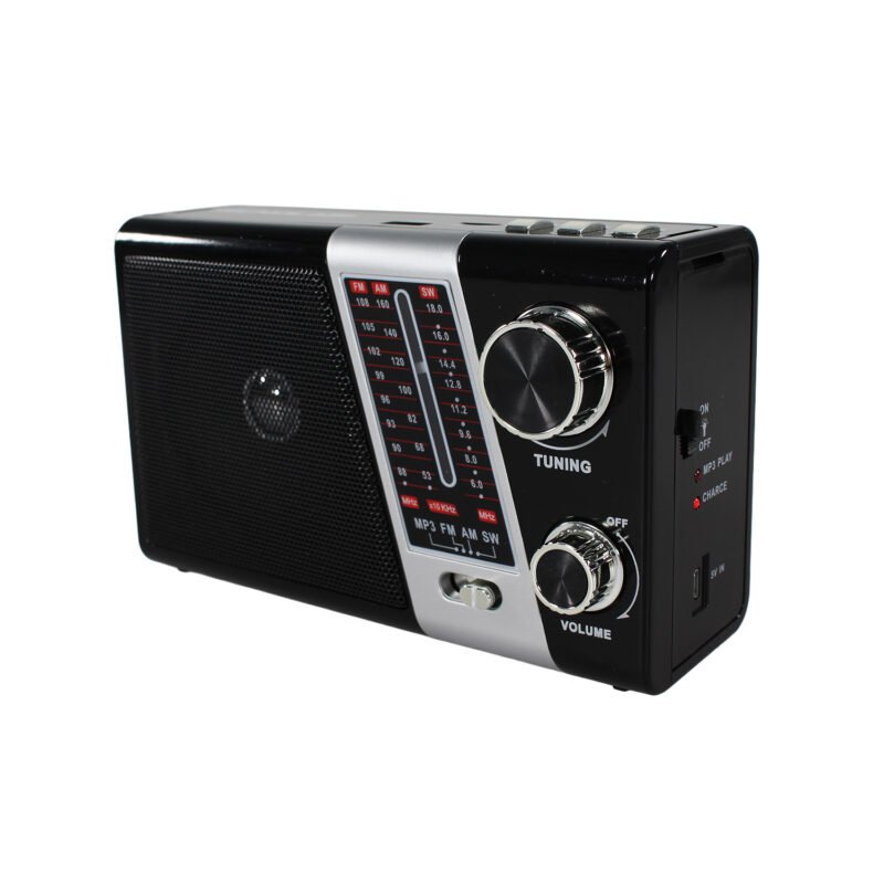 radio tecnolab portatil am/fm/sw, usb/tf, luz led, carga solar, bateria litio 18650, 5w. — vista 8