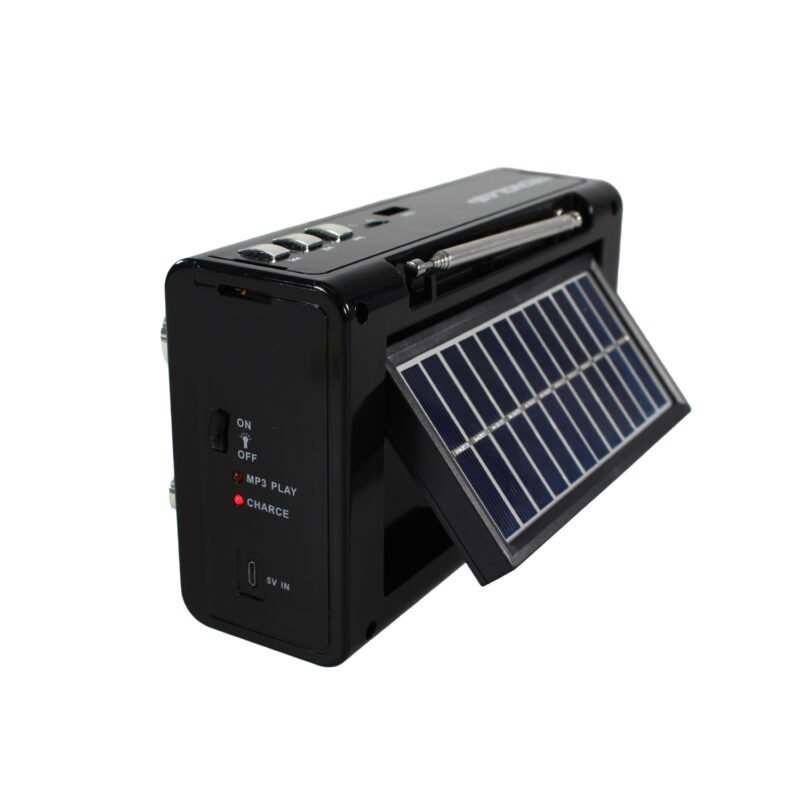radio tecnolab portatil am/fm/sw, usb/tf, luz led, carga solar, bateria litio 18650, 5w. — vista 11