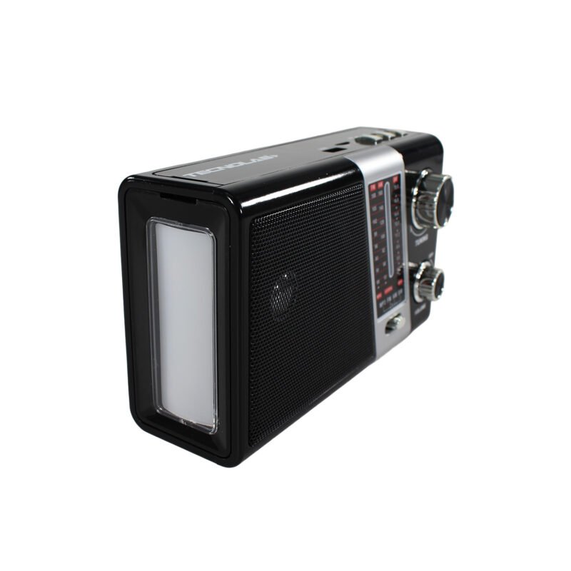 radio tecnolab portatil am/fm/sw, usb/tf, luz led, carga solar, bateria litio 18650, 5w. — vista 10